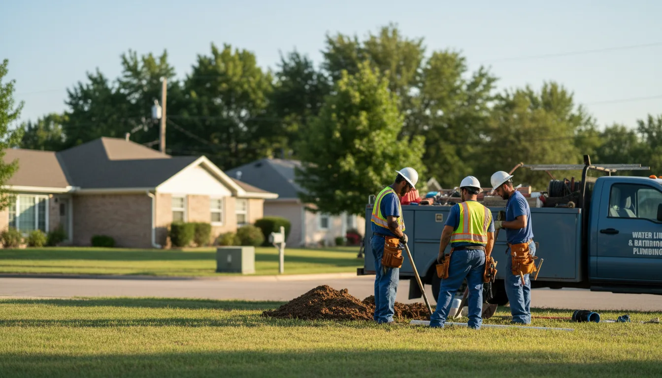 Residential water line and bathroom plumbing service in Castell, TX